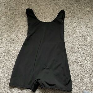 athletic romper, open back one-piece